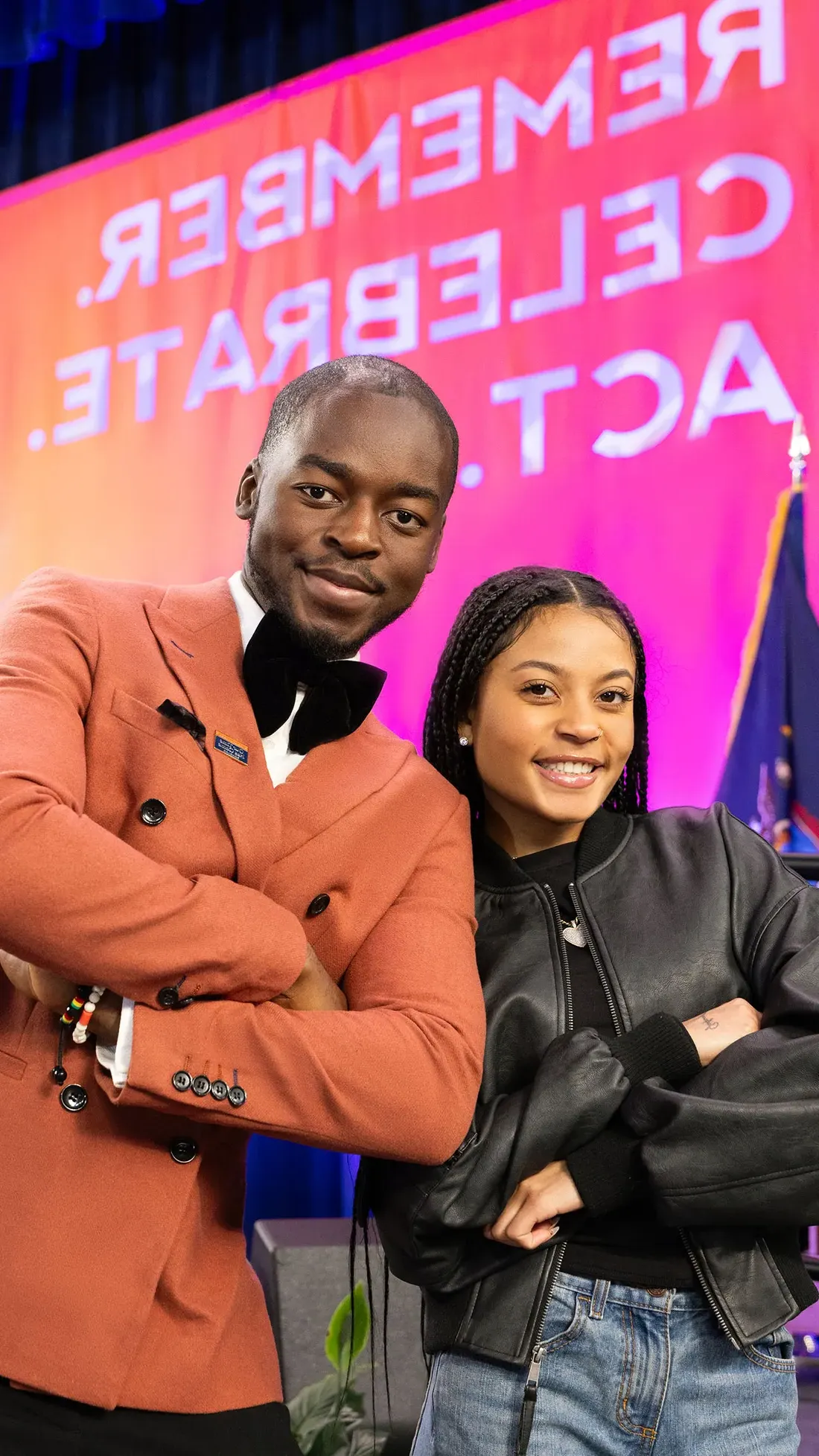 Two people posing at the 2025 MLK Celebration.